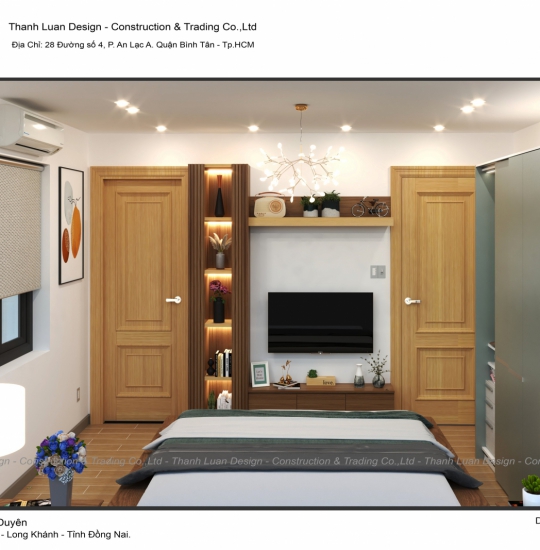 Thiết kế và thi công nội thất phòng ngủ nhà Long Khánh - Đồng Nai
